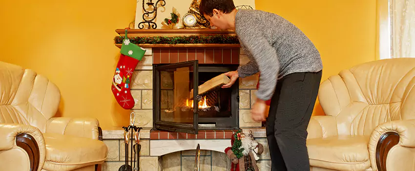 Rusted Metal Fireplace Restoration in Cornelius, North Carolina